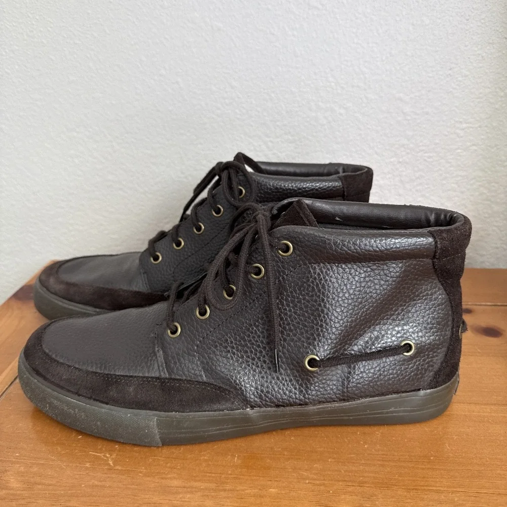 Polo Ralph Lauren Thorpe Chukka Boots Mens 12D Brown Tumbled Leather